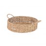 *TRAY ROUND W HANDLES SEAGRASS