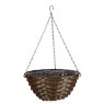 SMARTGAR Faux Rattan Hazel Hanging Basket 14"