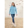 Lighthouse   Lighthouse Haven Sweatshirt Azure Blue Stripe Size 16