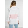 Whale Of A Time Whale Of A Time Unisex Padstow Deck Shirt White/Pink