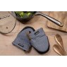 Cuisin Art Mini Oven Mitt Herringbone Blue 2 Pack