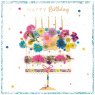*CARD FLORAL CAKE BEAUX CHIC