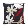 *CUSHION EMBROIDERED NAVY FLORAL