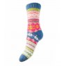 SOCK WOOL BLUE HEEL MULTI 4-7
