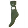 SOCK WOOL FLUFFY SHEEP GREEN 4-7