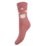 SOCK WOOL FLUFFY SHEEP PINK 4-7