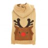 *DOG SWEATER M/L REINDEER HOODED