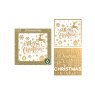 XMAS CARD 10PK GOLD REINDEER & TEXT