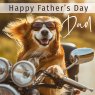 CARD FATHERS DAY DOG RIDING MOTORBIKE