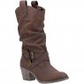 BOOT SIDESTEP 8 BRN WESTERN MID CALF