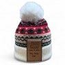 BOBBLE HAT RED NORDIC COSY