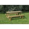 Forest Garden Forest Garden Refectory Table & Sleeper Bench Set 1.8m