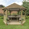 Forest Garden Forest Garden Premium Hexagonal Garden Gazebo With Thatched Roof