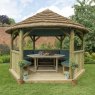Forest Garden Forest Garden Premium Hexagonal Garden Gazebo With Thatched Roof