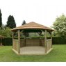 Forest Garden Forest Garden Premium Hexagonal Garden Gazebo With Thatched Roof