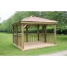 Forest Garden Forest Garden Premium Square Garden Gazebo With Cedar Roof