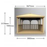 Forest Garden Forest Garden Premium Square Garden Gazebo With Timber Roof 3.5m