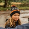 BEANIE POM POM BLK/ORNG JNR XPERT