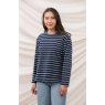 Lighthouse   Lighthouse Causeway Breton Top Navy Cream Sage Stripe