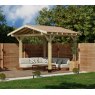 Ruby Apex Wooden Gazebo With Overhang Cedar Shingle Roof