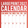 Gifted Stationary Square Large Print Calendar 2027