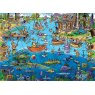 Cobble Hill Doodle Town Gone Fishing Jigsaw Puzzle 1000 Piece
