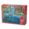 Cobble Hill Doodle Town Gone Fishing Jigsaw Puzzle 1000 Piece
